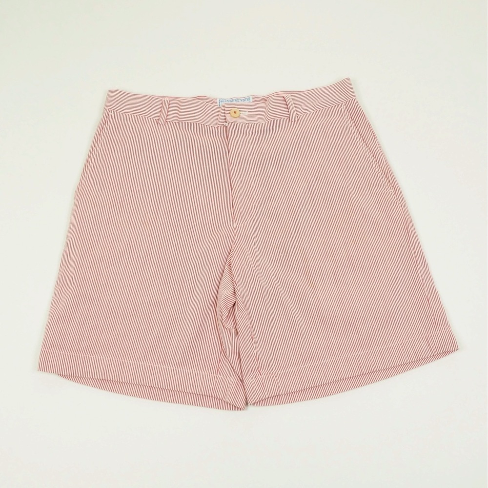 Southern Tide The Skipjack Seersucker Corded Chino Shorts Mens 34 Red Striped